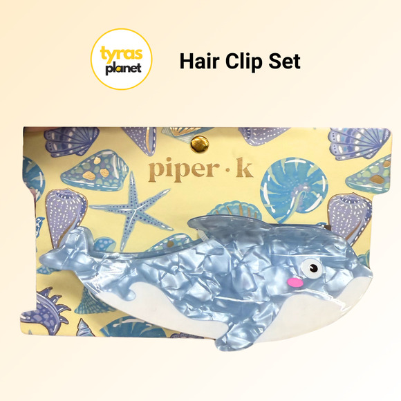 Piper K Glitter Dolphin Hair Barrette - Adorable Sea Creature Clip - Picture 2 of 2